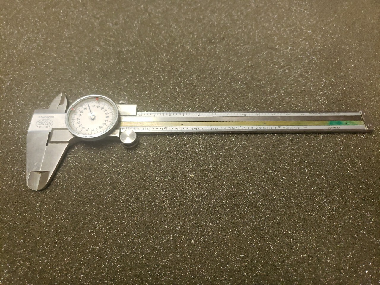 Vintage Helios (Germany) 6-1/2" / 160mm Dial Caliper Metric & Inch fowler