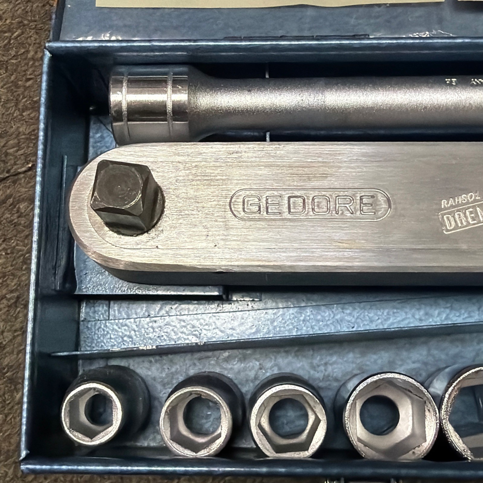 Gedore Rahsol DremoMeter Type B (8566-01) Torque Wrench & 16pc Socket Set