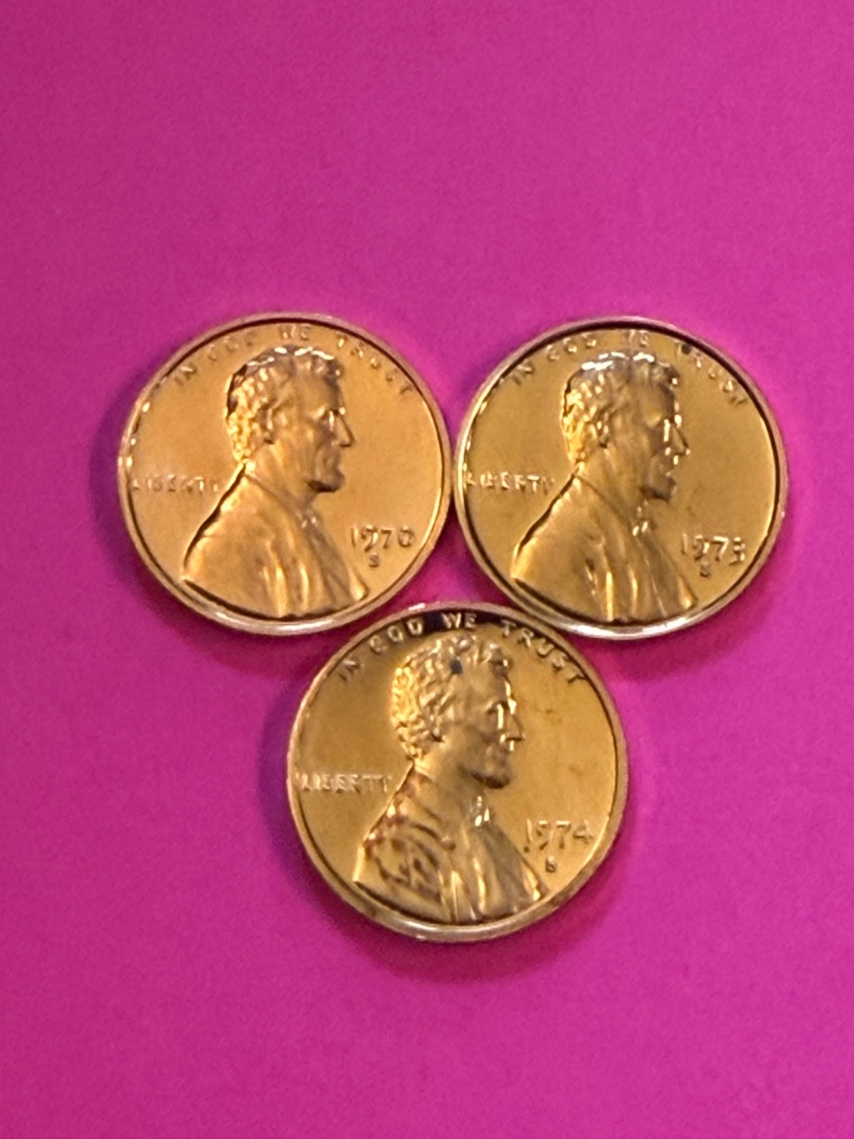 COIN PENNY 1970-1973-1974 S PROOF FREE SHIPPING