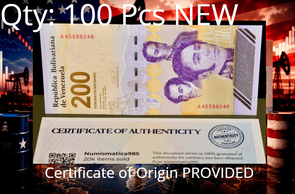 100 x Venezuela 200 Digitales (Million) 2023 UNC Banknote + COA – NEW Crisp Note
