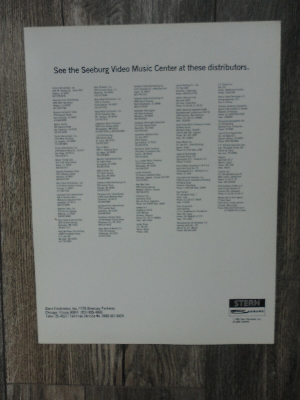 Seeburg VMC Jukebox Machine Flyer Original Stern Brochure