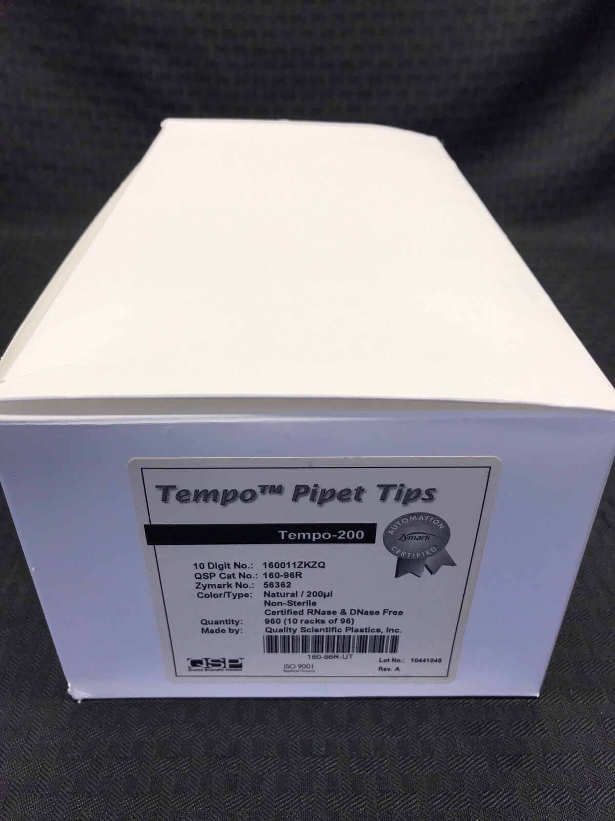 (960) ZYMARK TEMPO-200 200uL Automated Pipette Tip Racks NS 96/Rack x10 160-96R
