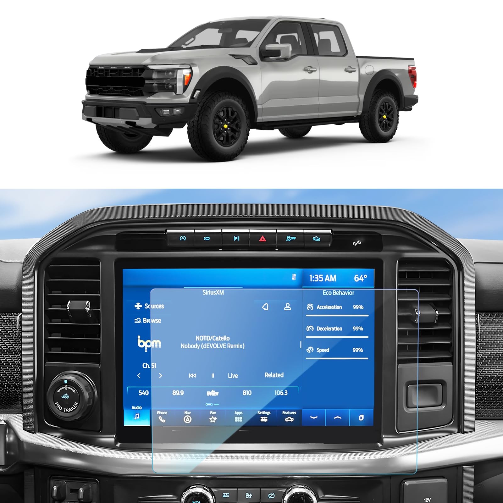SKTU for 2024 2025 2026 F150 Screen Protector 12-Inch 2021-2026 F-150