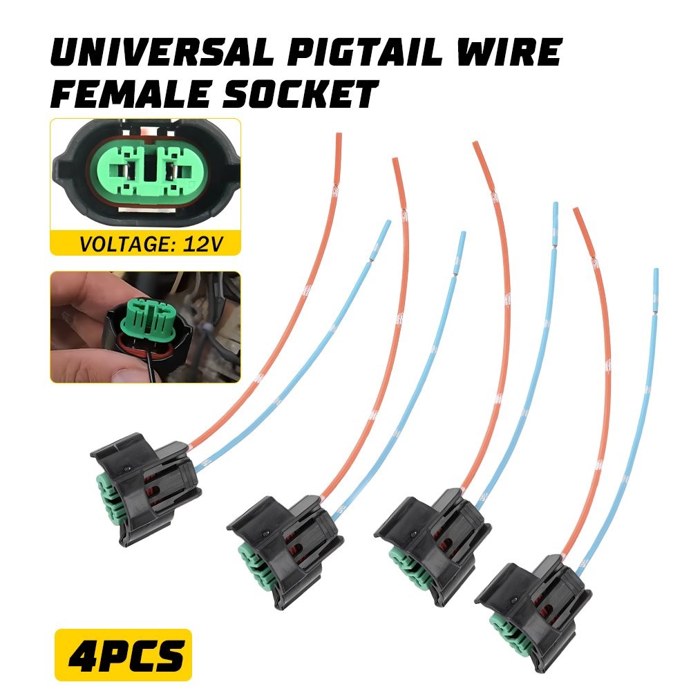 Wire Pigtail Female C H11 Two Harness Head Light Low Beam Bulb Plug Connector EW