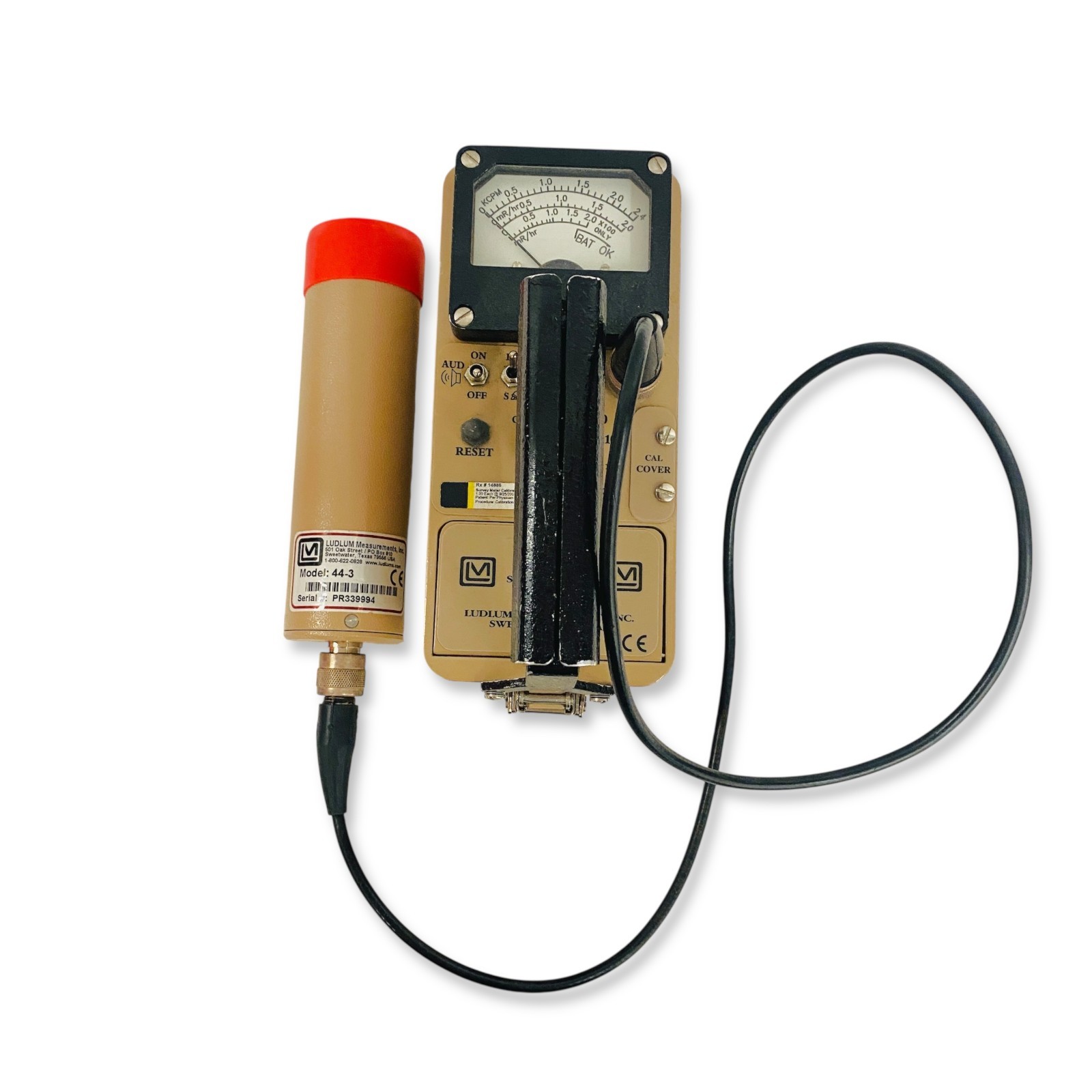 Ludlum Model 3 Survey Meter with 44-3 Gamma Scintillation Probe