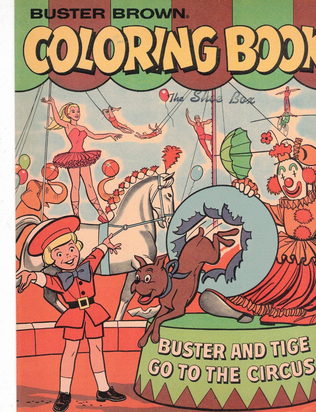 Buster Brown Unused Coloring Book Buster and Tige at The Circus Shoe Advertising