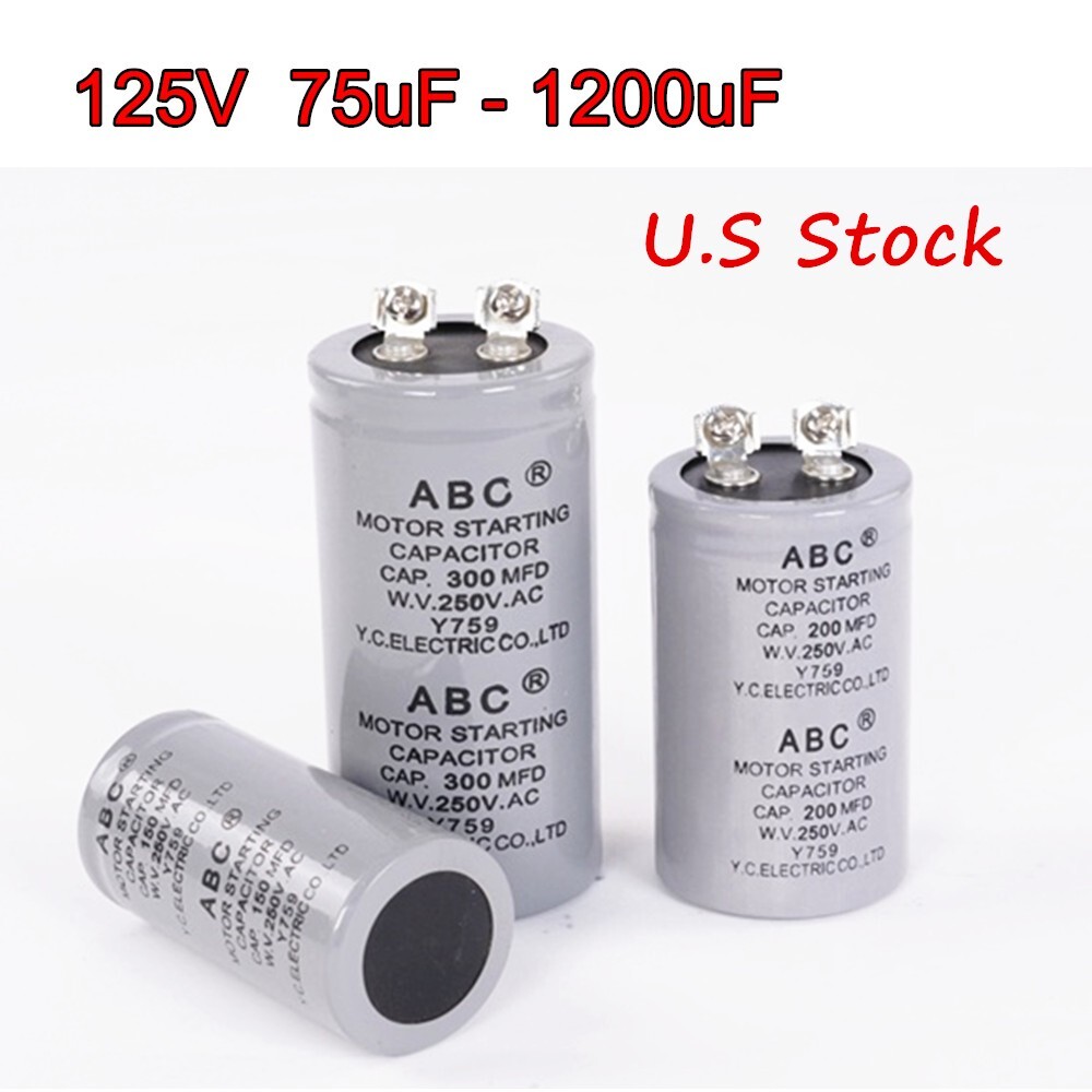 CD60  125V AC MOTOR STARTING CAPACITOR Screw Termi 75-1200 uF mfd
