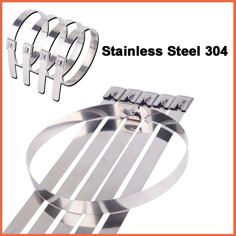 100x Stainless Steel Metal Cable Ties Wrap Exhaust Heat Straps Tie Various Sizes