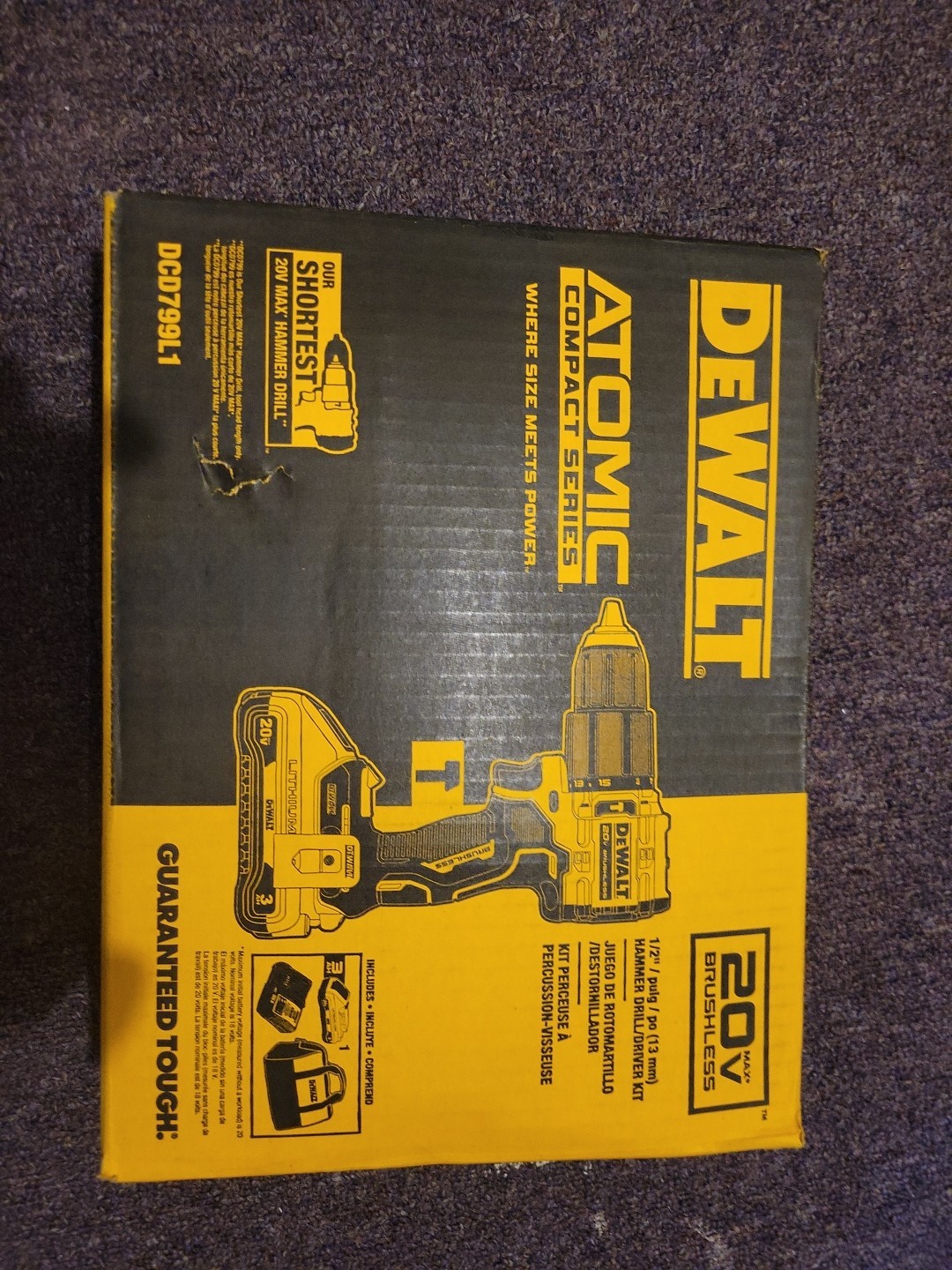 DEWALT DCD799L1 20V Compact Hammer Drill Tool