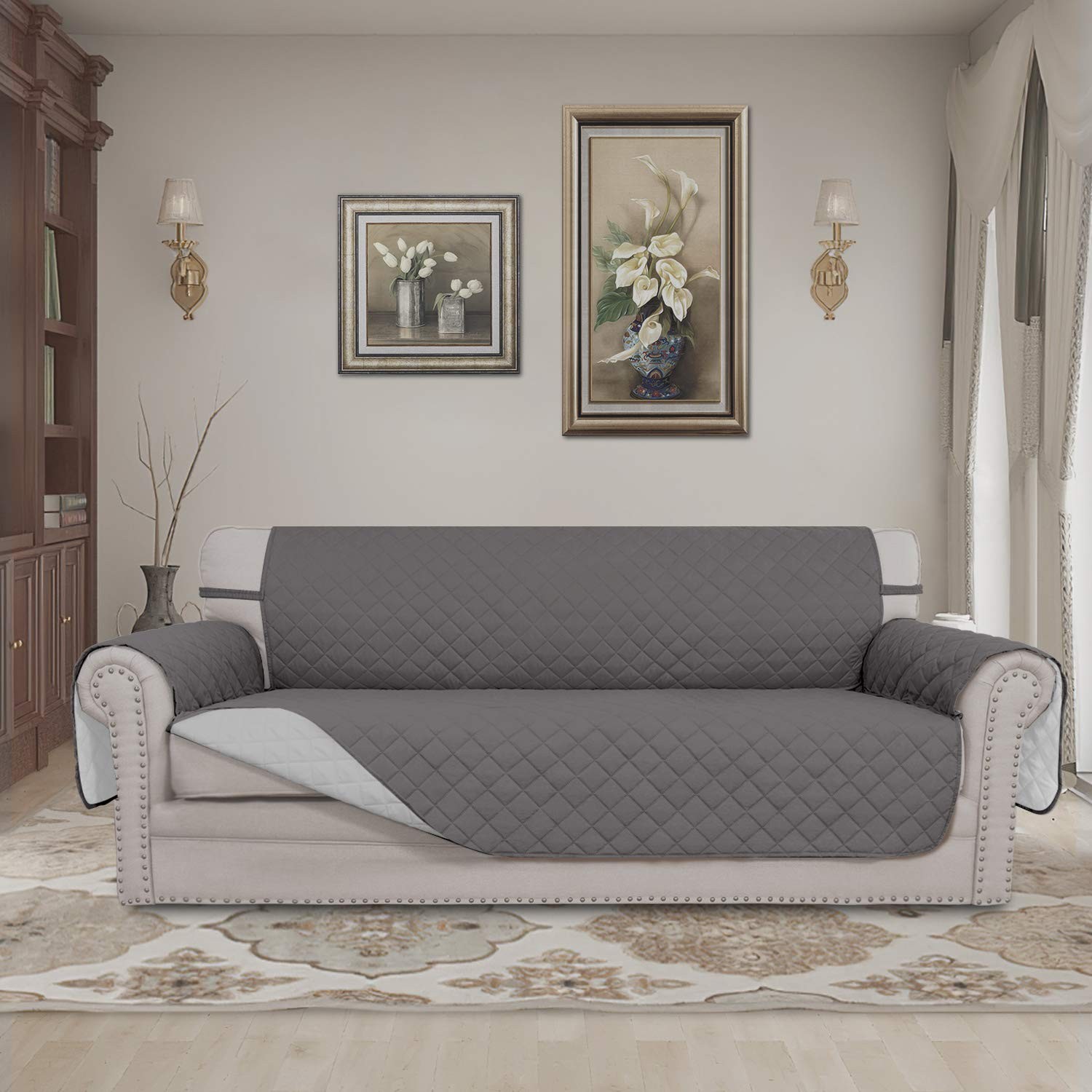 Fundas Cubre De Sofa 67" Forros Para 2 3 Plaza Cubierta Sofas Protector Beige