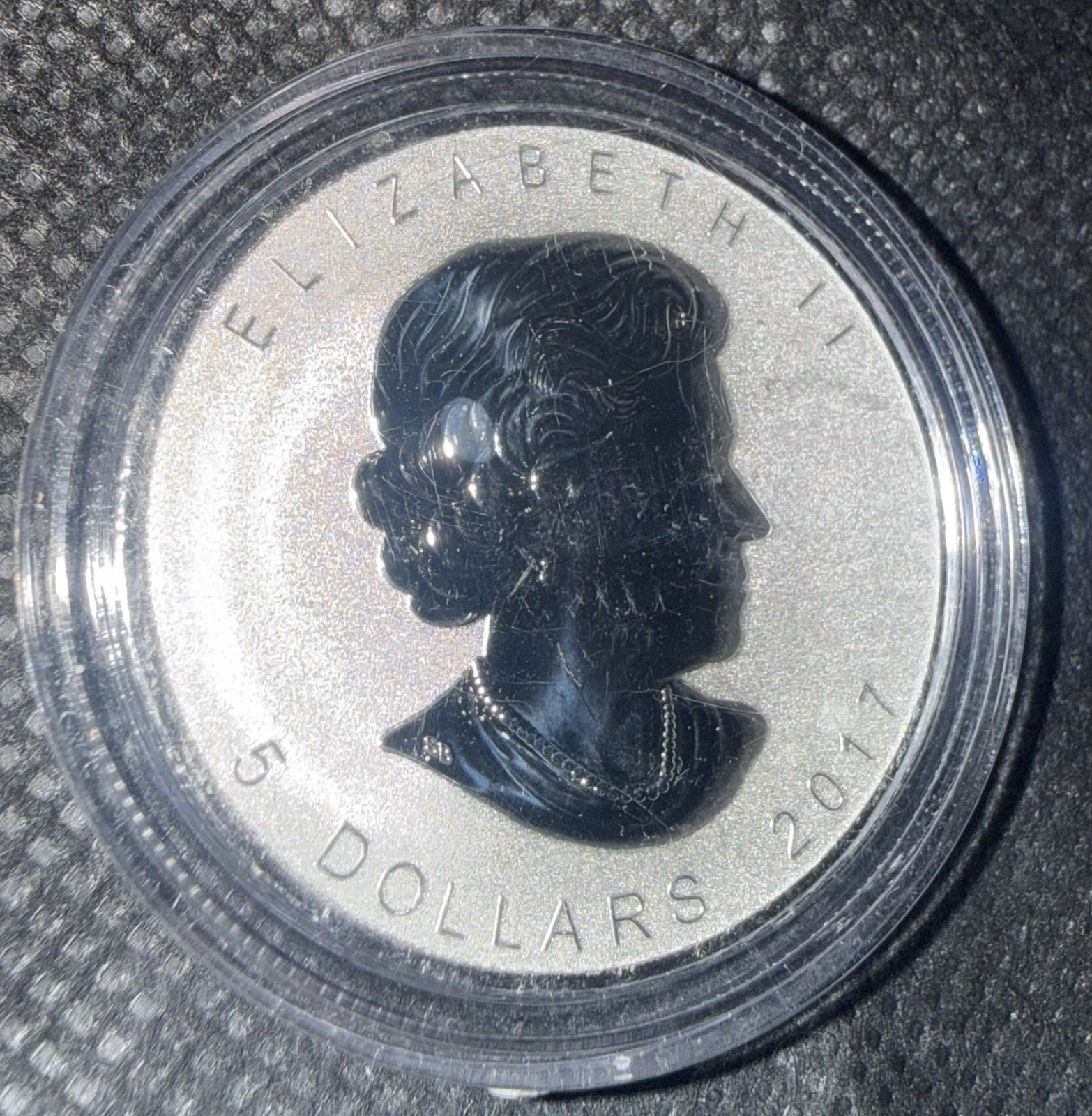 ⭐️2017 Elizabeth II Canada $5 Pure Silver Reverse Proof Coin Lustrous⭐️