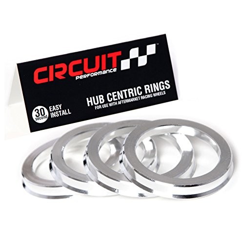 Circuit Performance 74.1mm OD to 72.56mm ID Silver Aluminum Hub Centric Rings