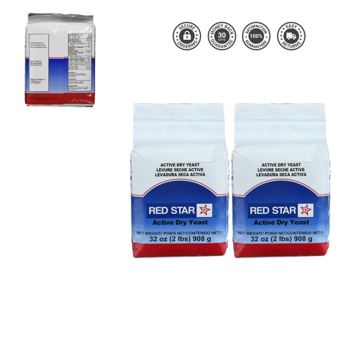 Active Dry Yeast 2 Pound Pouch - Pack of 2 for Baking Enthusiasts