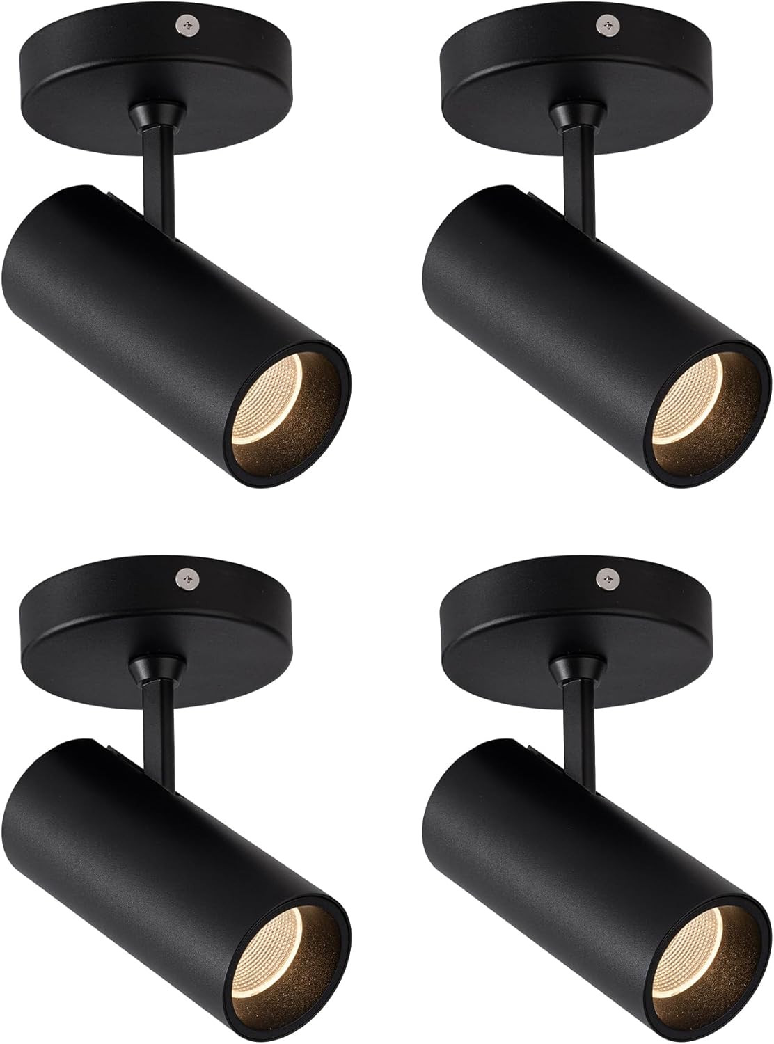 Aisilan 4 Pack 9W LED Modern Black Directional Dimmable Spotlight Indoor Adjusta