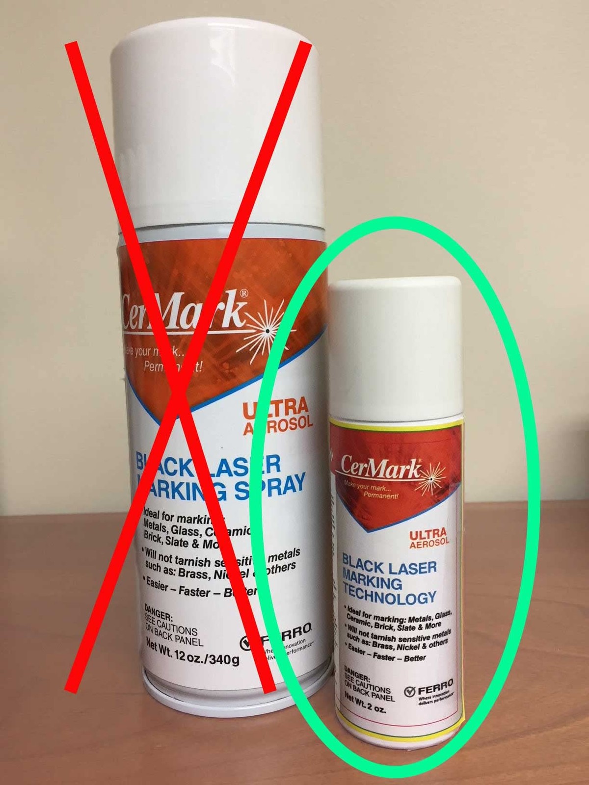 CerMark Ultra Laser Marking Aerosol, 2oz Black