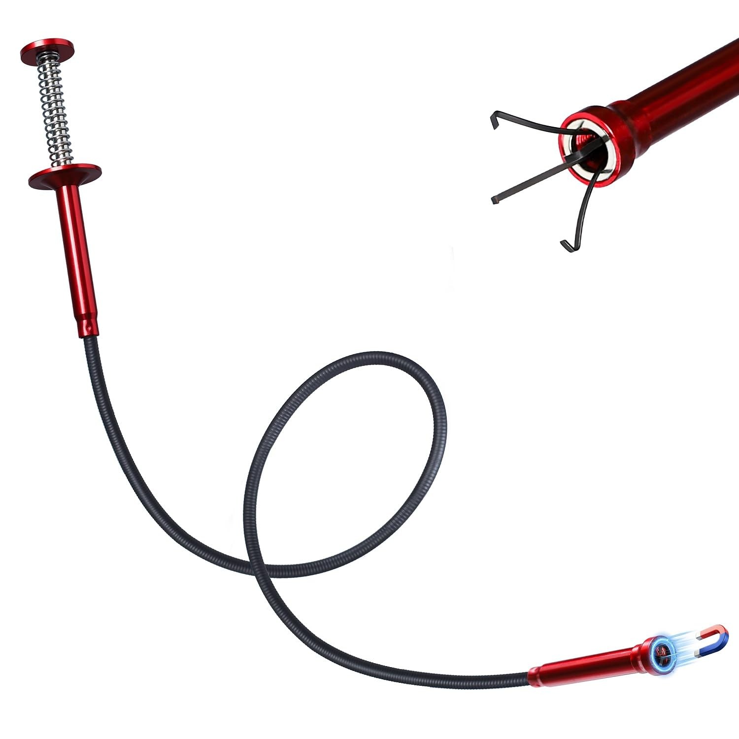 Red Flexible Magnetic Pickup Tool Grabber Reacher