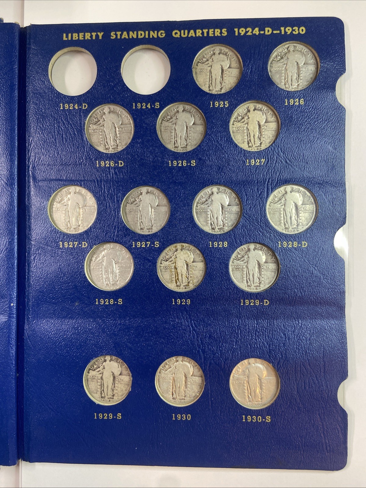 1916-1930 PDS Standing Liberty Silver Quarter Set ~ 19 Coins With Album