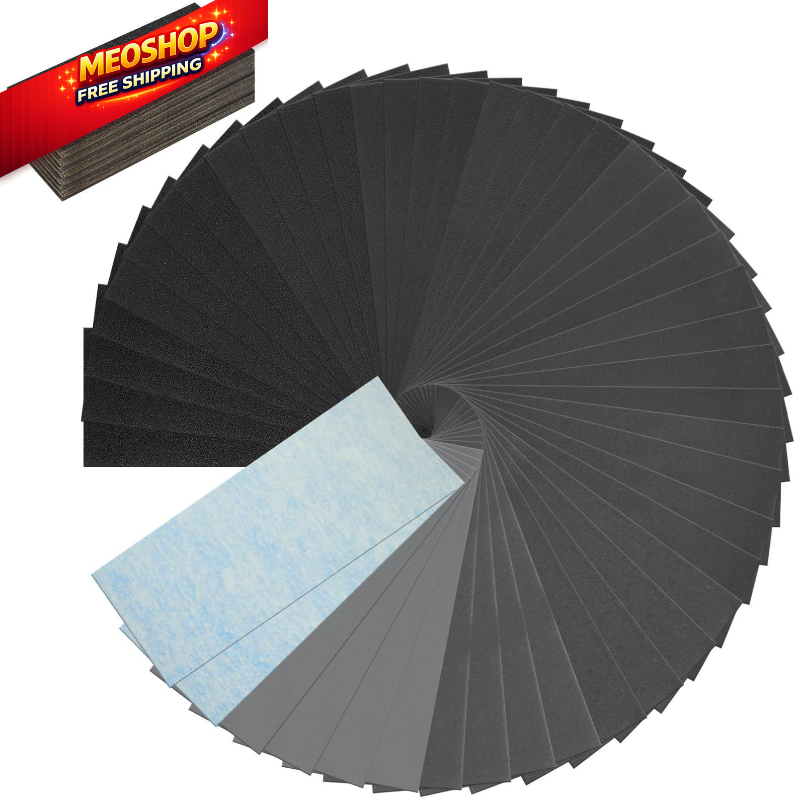 cooclensportey 50PCS Sand Paper, 13 Grits Premium 9 x 3.6 inches, black