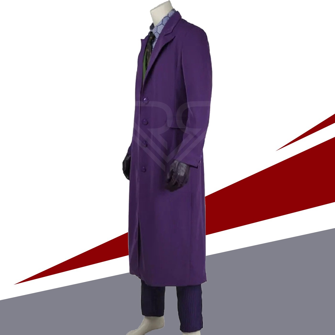 Gothic Purple Long Coat | Joker Inspired Men's Dark Cosplay Halloween Outfit