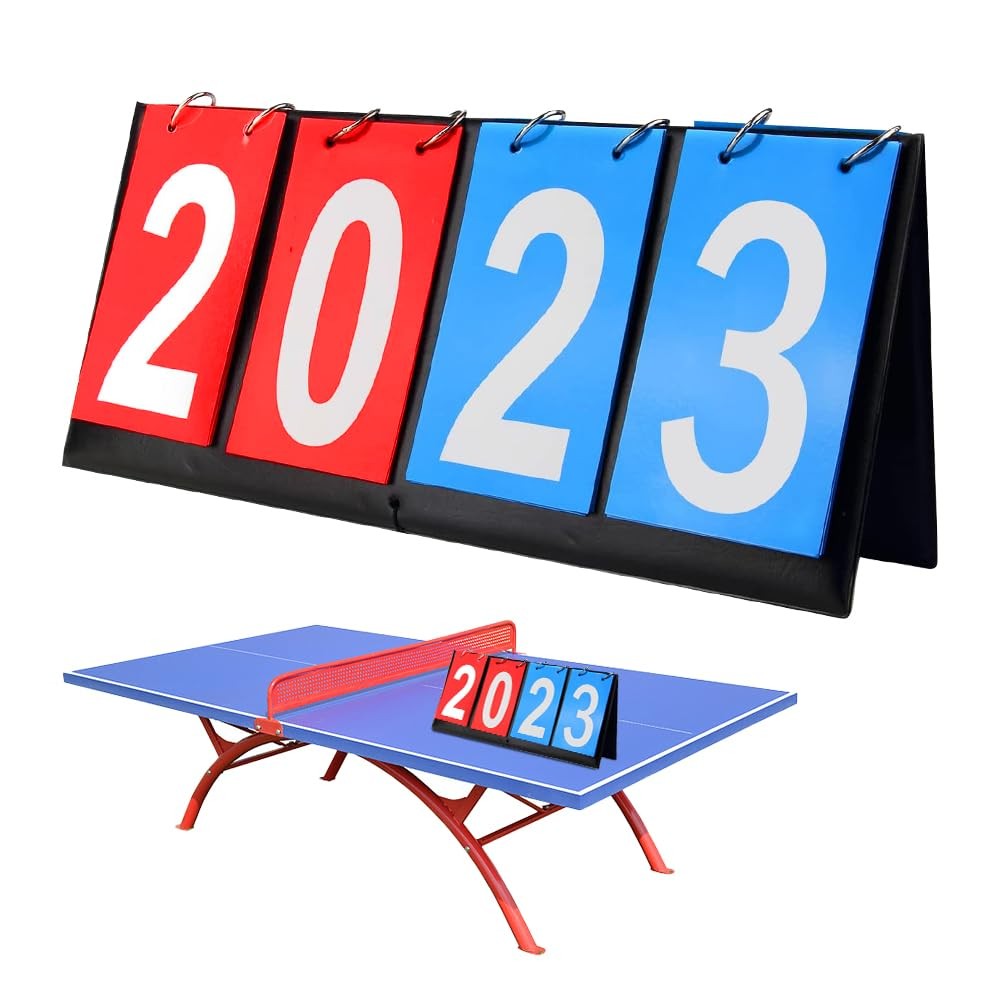 4-Digital Portable Table Top Scoreboard Flipper, Multi Sports Score Flip Scor...