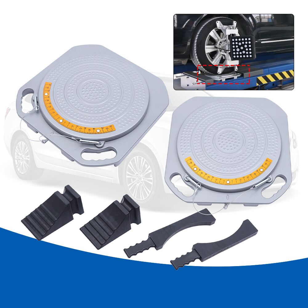 2*Wheel Turntable 360° Rotation Plates Car Front End Wheel Alignment System