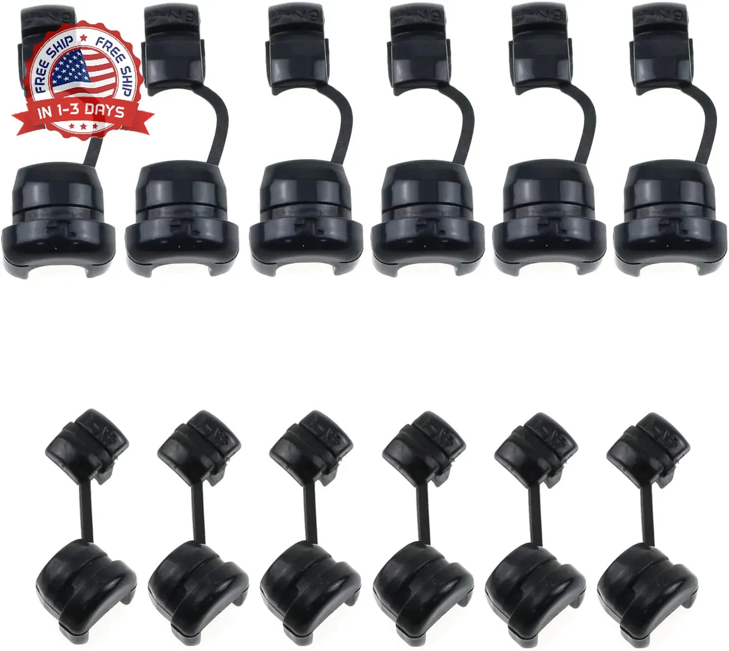 Electric Cable Protection Cord Buckle 12PCS Black Round Nylon Strain Reli
