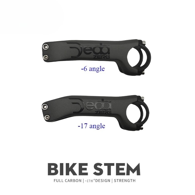 Angle -6 / -17 Degree Carbon Riser Handlebar Mountain Bike Stems 31.8x70-130mm