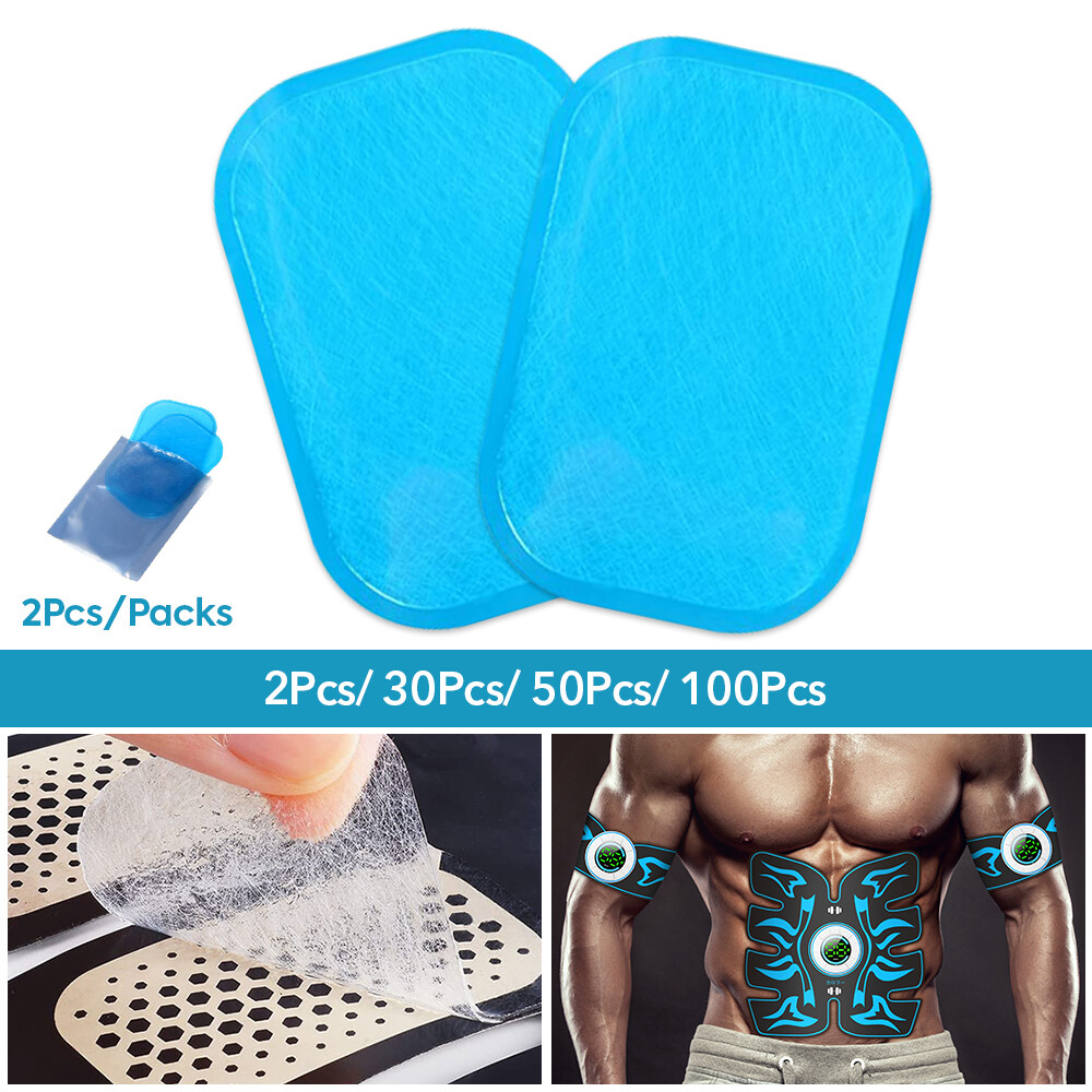 50Pc Muscle Toner Gel Pads Abs Stimulator EMS Machine Toning Belt Trainer Device