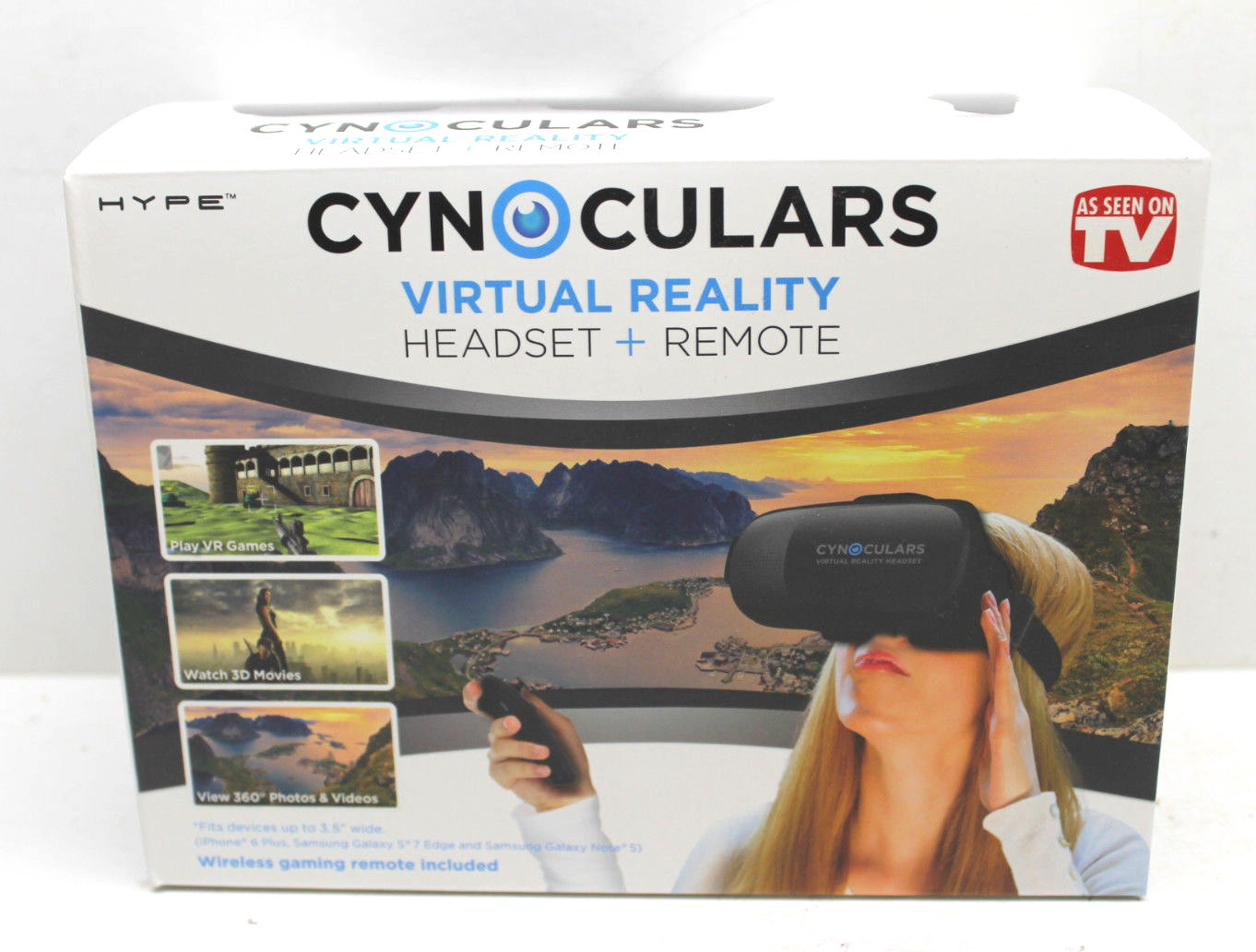 Hype Cynoculars Virtual Reality Headset + Remote Wireless Gaming 360 Viewing