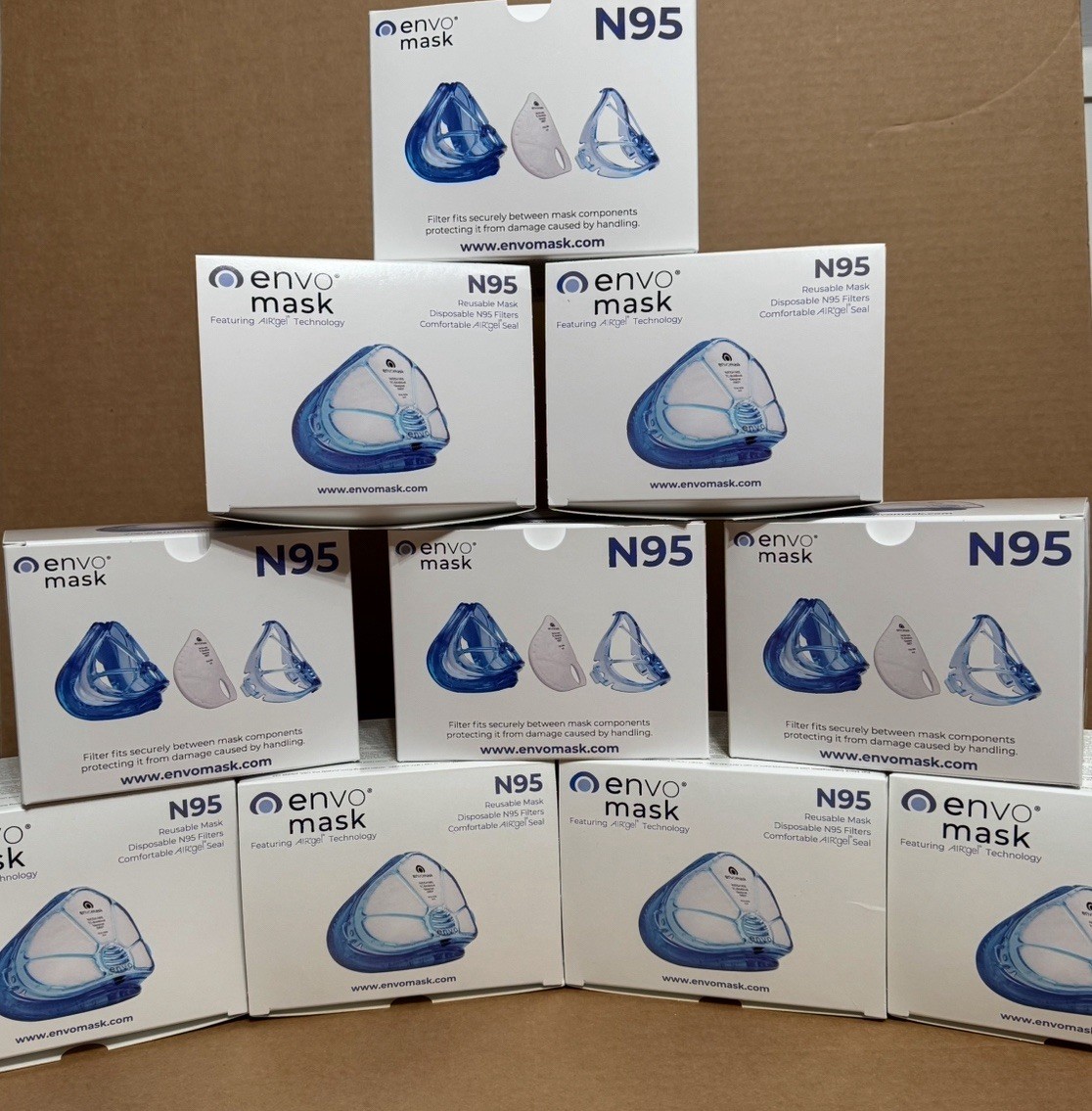 New Envo Mask Gel Respirator w/Case, Headgear and 5 Filter Pads exp. 10/25