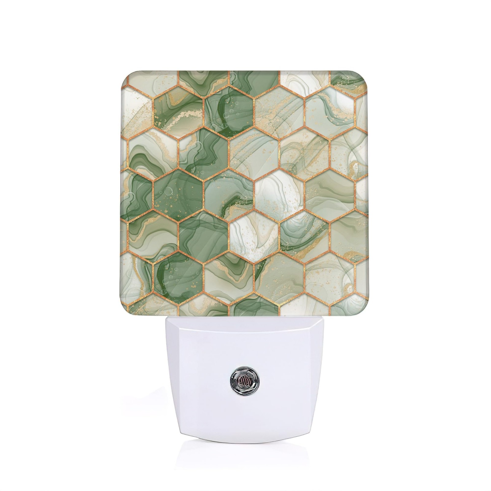 Marble Night Light,Green Flow Marble Ink Hexagons Night Lights Plug into Wall...