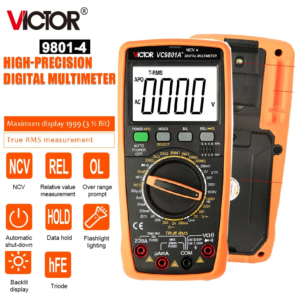 Digital Multimeter Voltage Tester Capacimeter Frequency Temperature Measuring