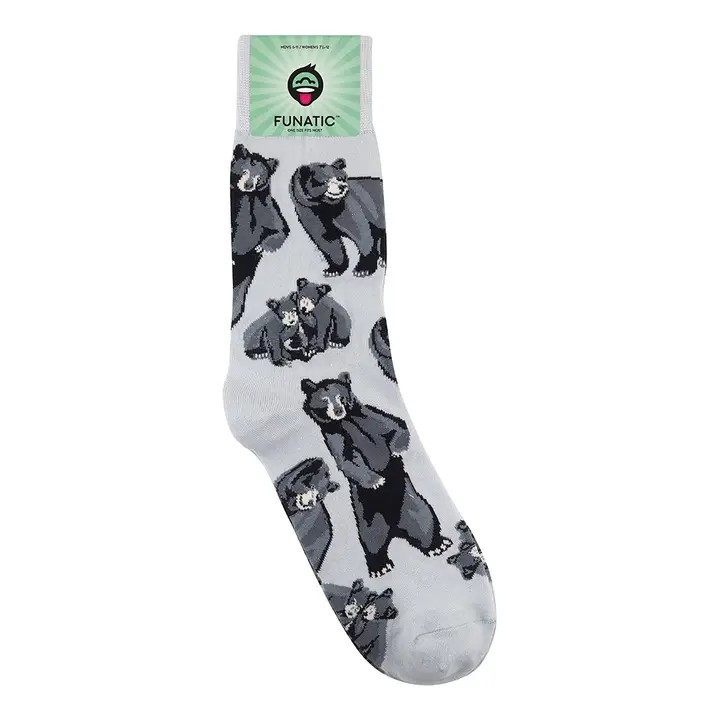 funatic Black Bear Socks Novelty Decor