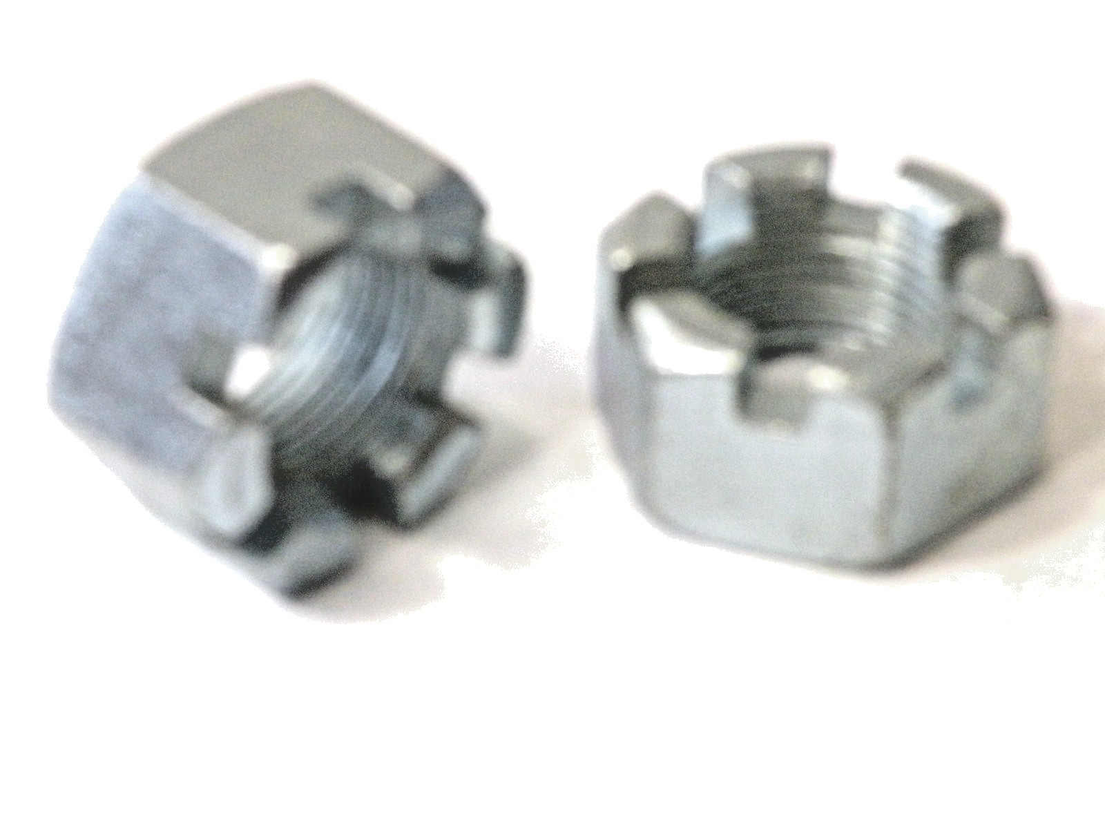 1 -14  1"-14 Castle Nut Fine Thread Zinc Plated 1 1/2" Hex 13/16"Tall Qty 2