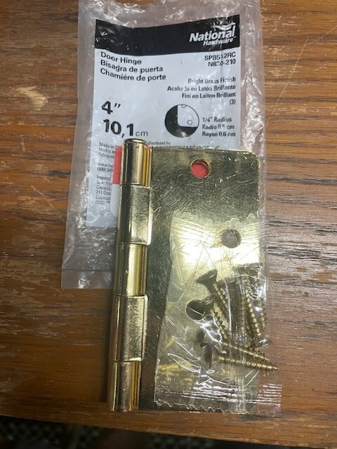 National Hardware N830-210 Door Hinge 4" Radius Polished Brass