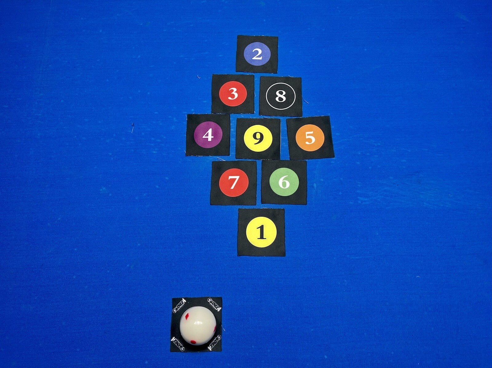 Billiards Cue Positioning Targets w/ Run Out Pattern Mats