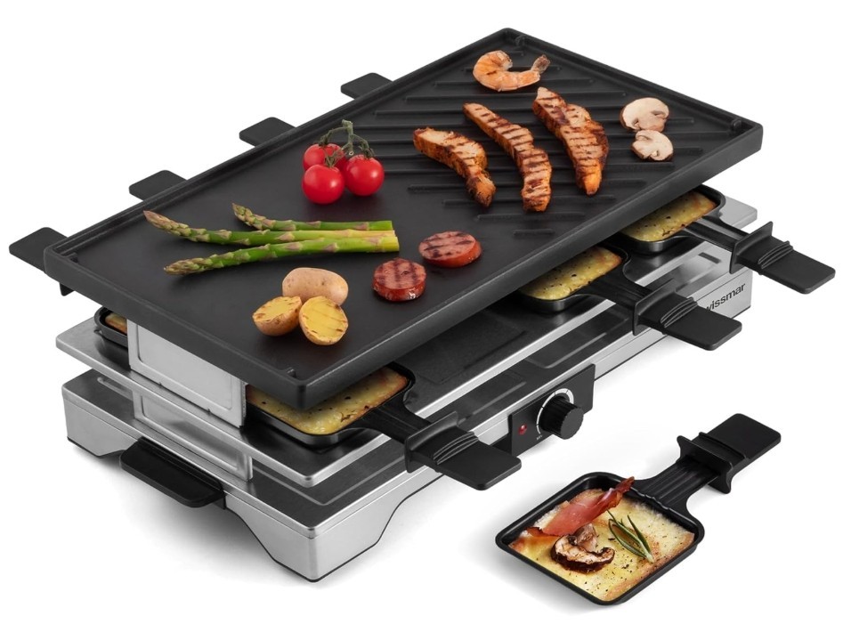 Swissmar Verso 8-Person Raclette Grill 1700W Indoor/Outdoor Open Box
