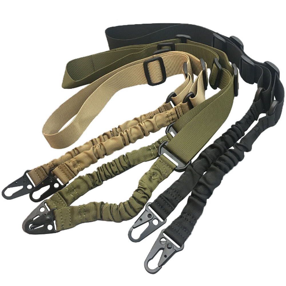 Heavy Duty Tactical Two Point Bungee Rifle Gun Sling Strap Adjustable Hunting