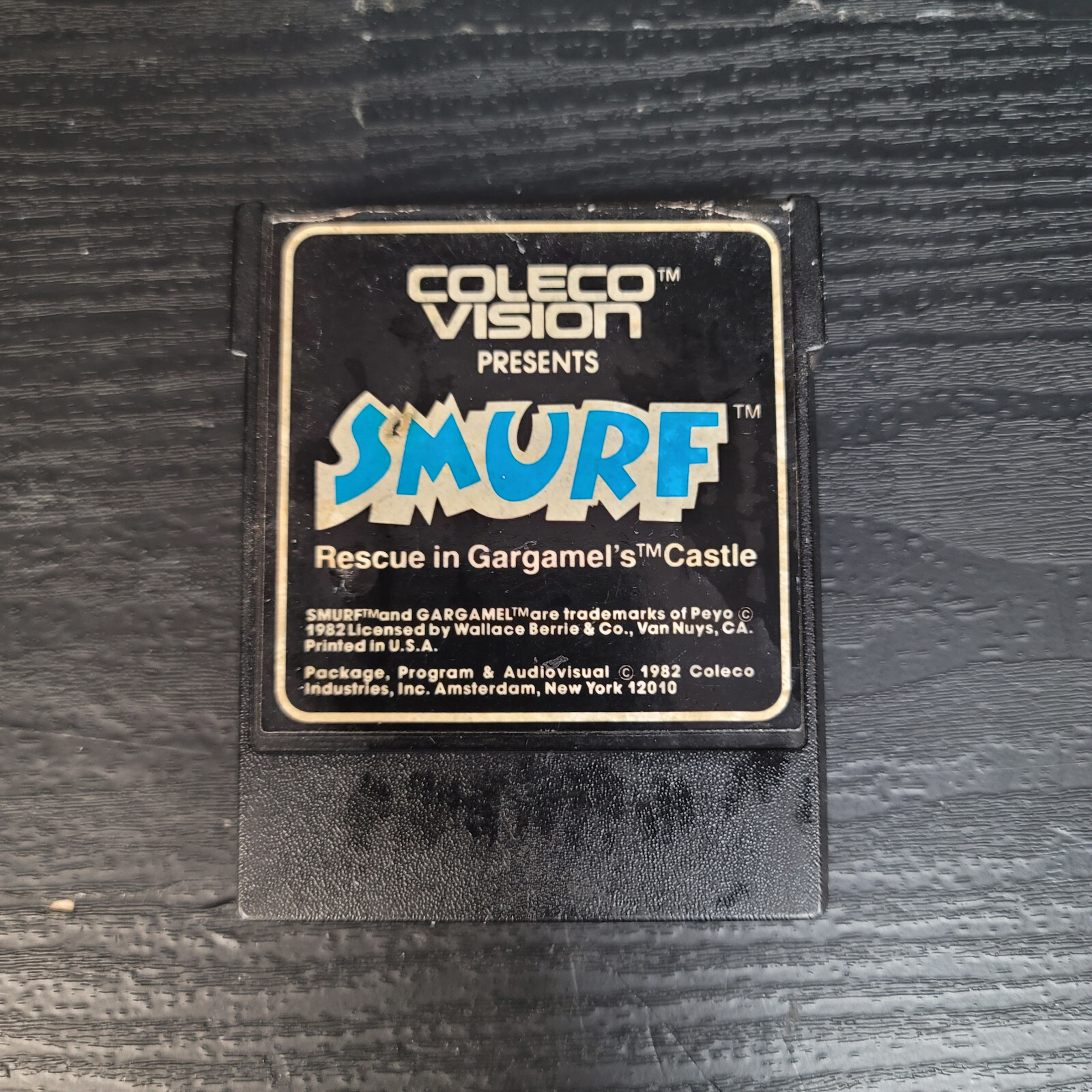 Smurf Rescue in Gargamel's Castle (Black Label) Colecovision Cart Great Shape