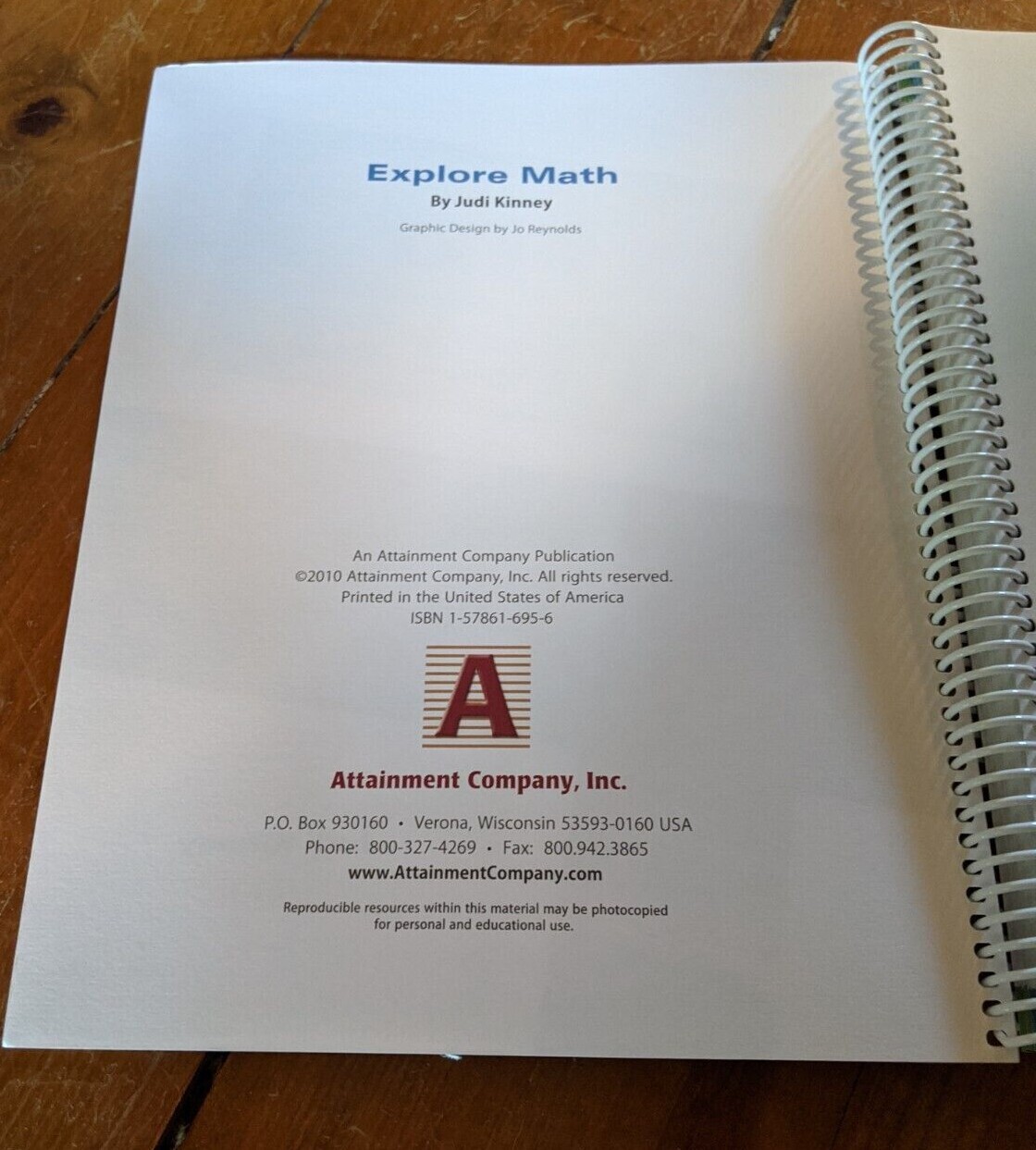 Explore Math Student Book by Judi Kinney (2012, Spiral)