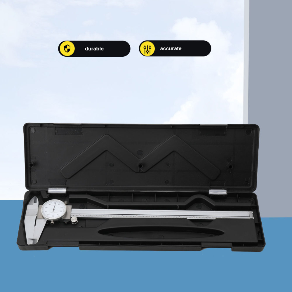 12" DIAL CALIPER STAINLESS STEEL SHOCKPROOF .001" OF ONE INCH MEASURING GAUGE