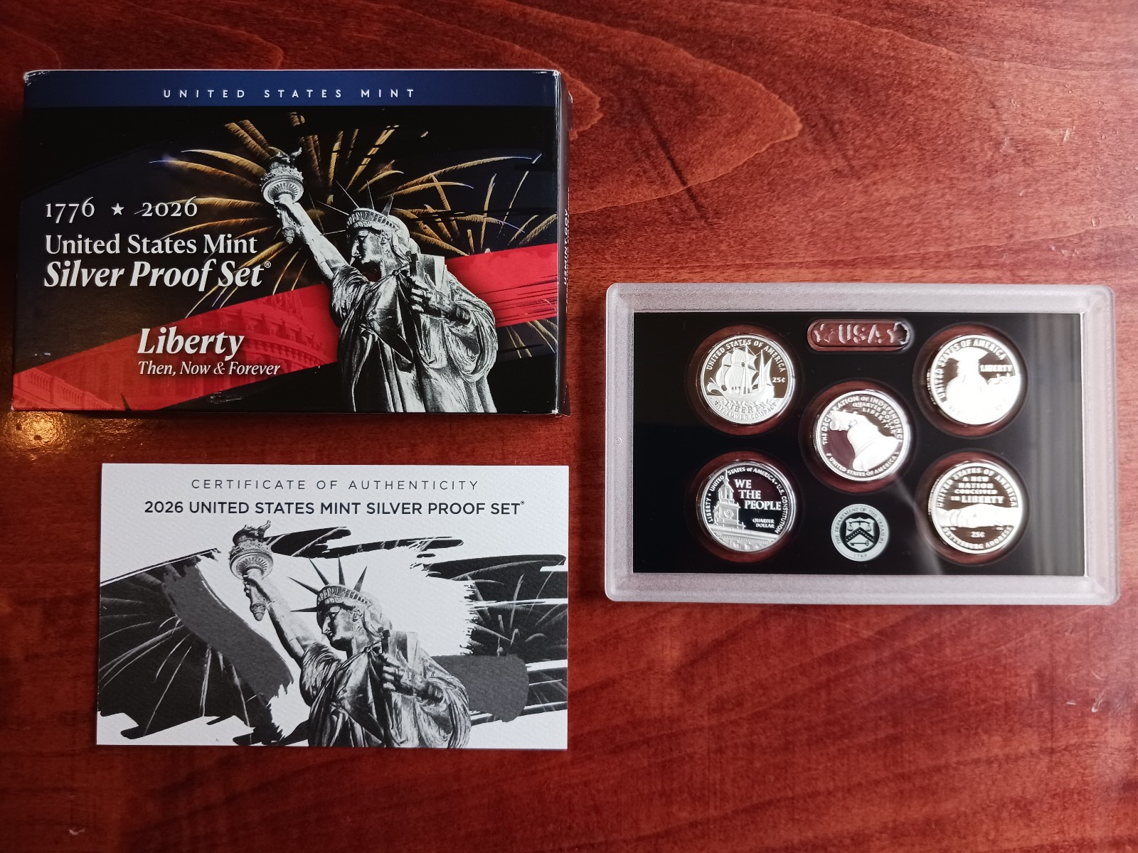 2026 Silver Proof Set Quarters **NOT Complete Set, Contains Proof Box and COA**