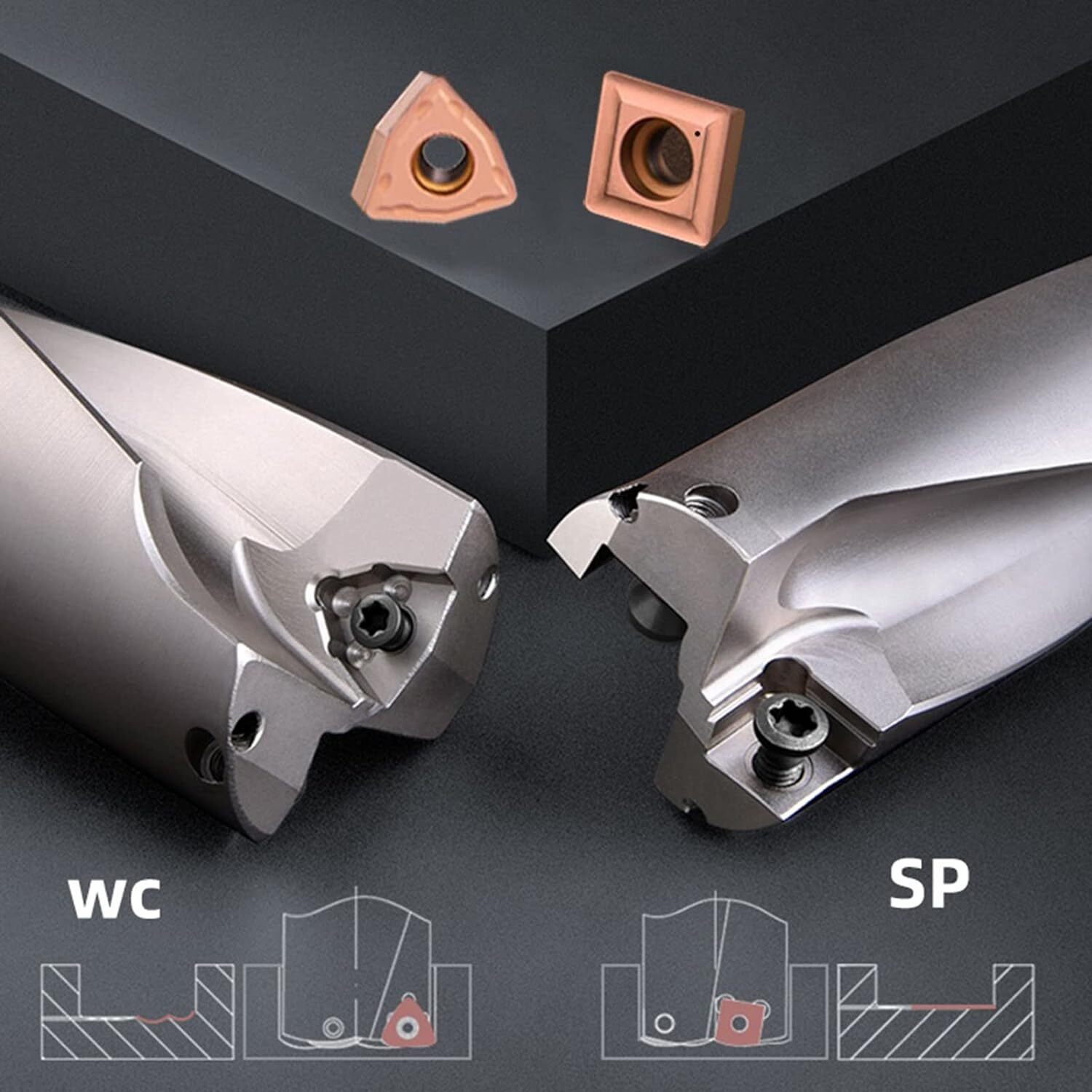 WC indexable Insert Drill (U Drill), 13mm-40mm Depth 3D Indexable Machinery CNC