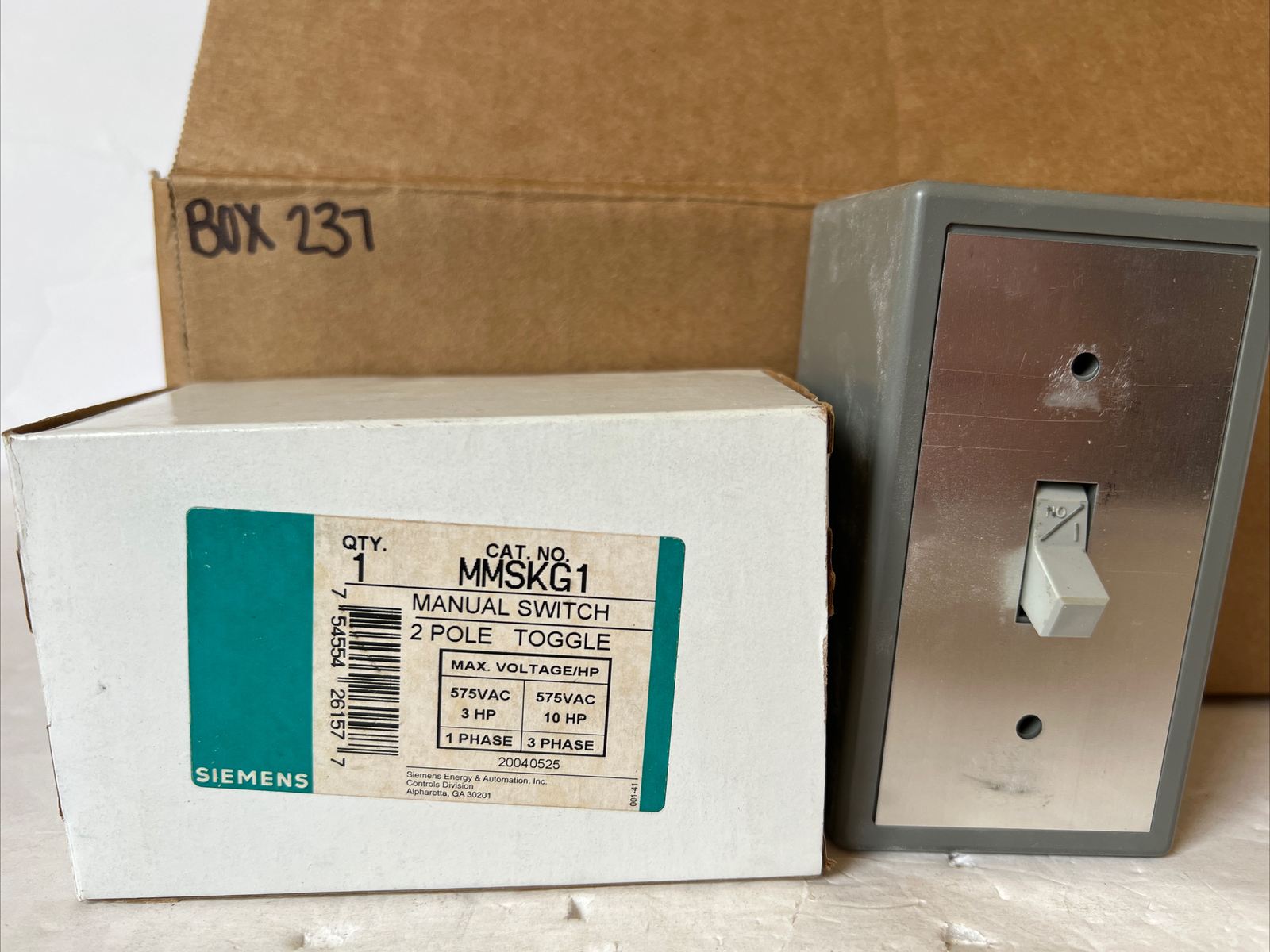 NIB SIEMENS #MMSKG1 MANUAL STARTING SWITCH 2/P TOGGLE