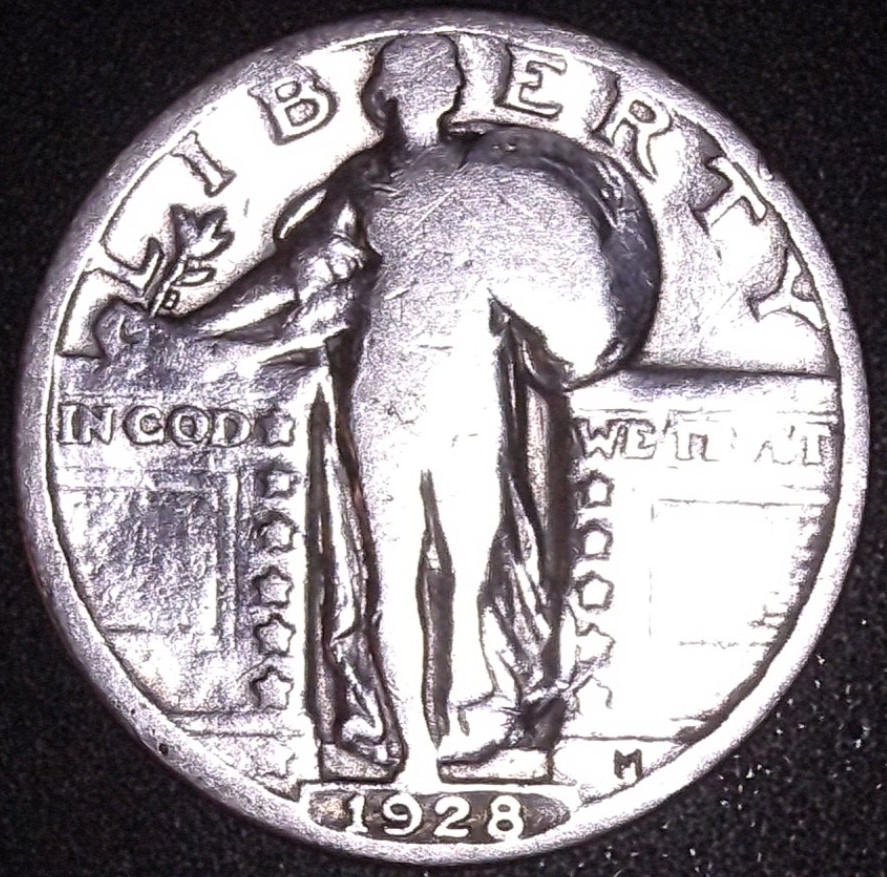 1928 STANDING LIBERTY SILVER QUARTER 25C