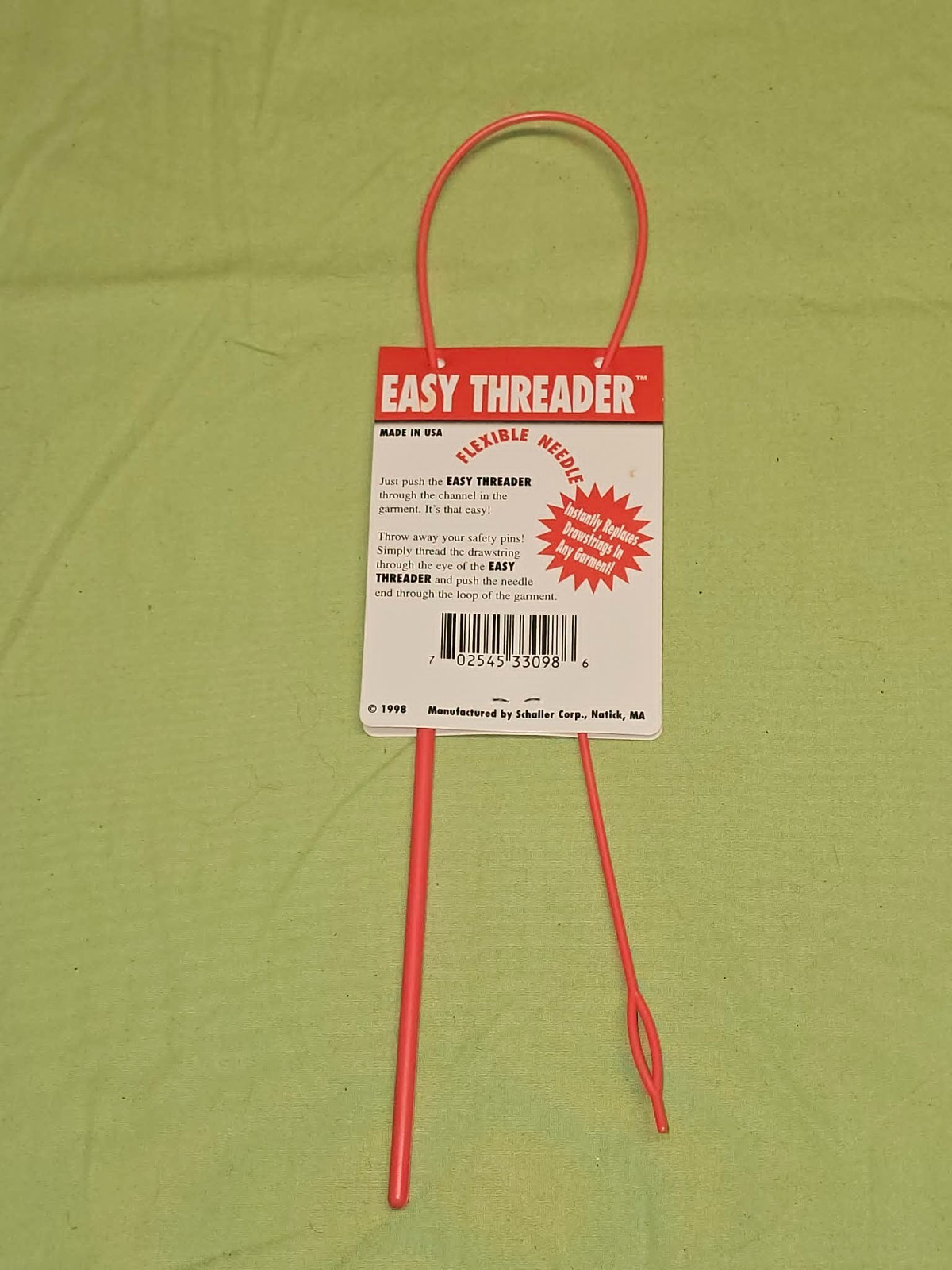 Flexible Drawstring Threader For Sweat Pants  Red OEM Schaller Easy Threader USA