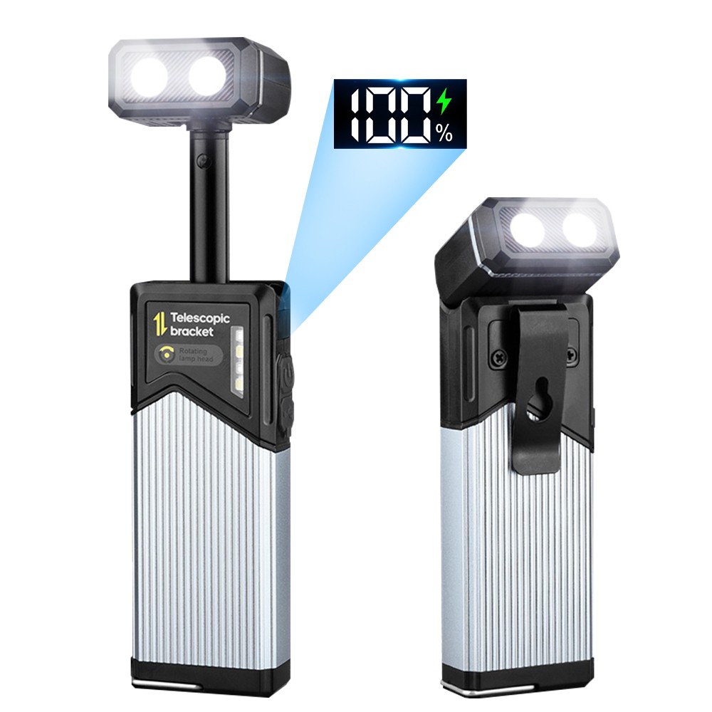 LED Multifunction Telescopic Rotating Work Lamp Rechargeable Magnetic Flashlight