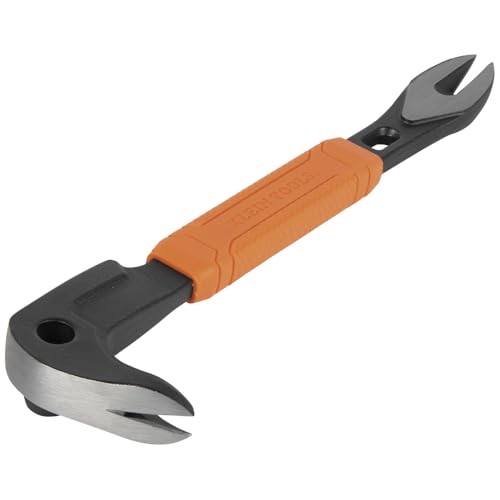 Klein Tools 66091 Nail Puller with Integrated Dimpler, Heavy-Duty Carbon 8-Inch
