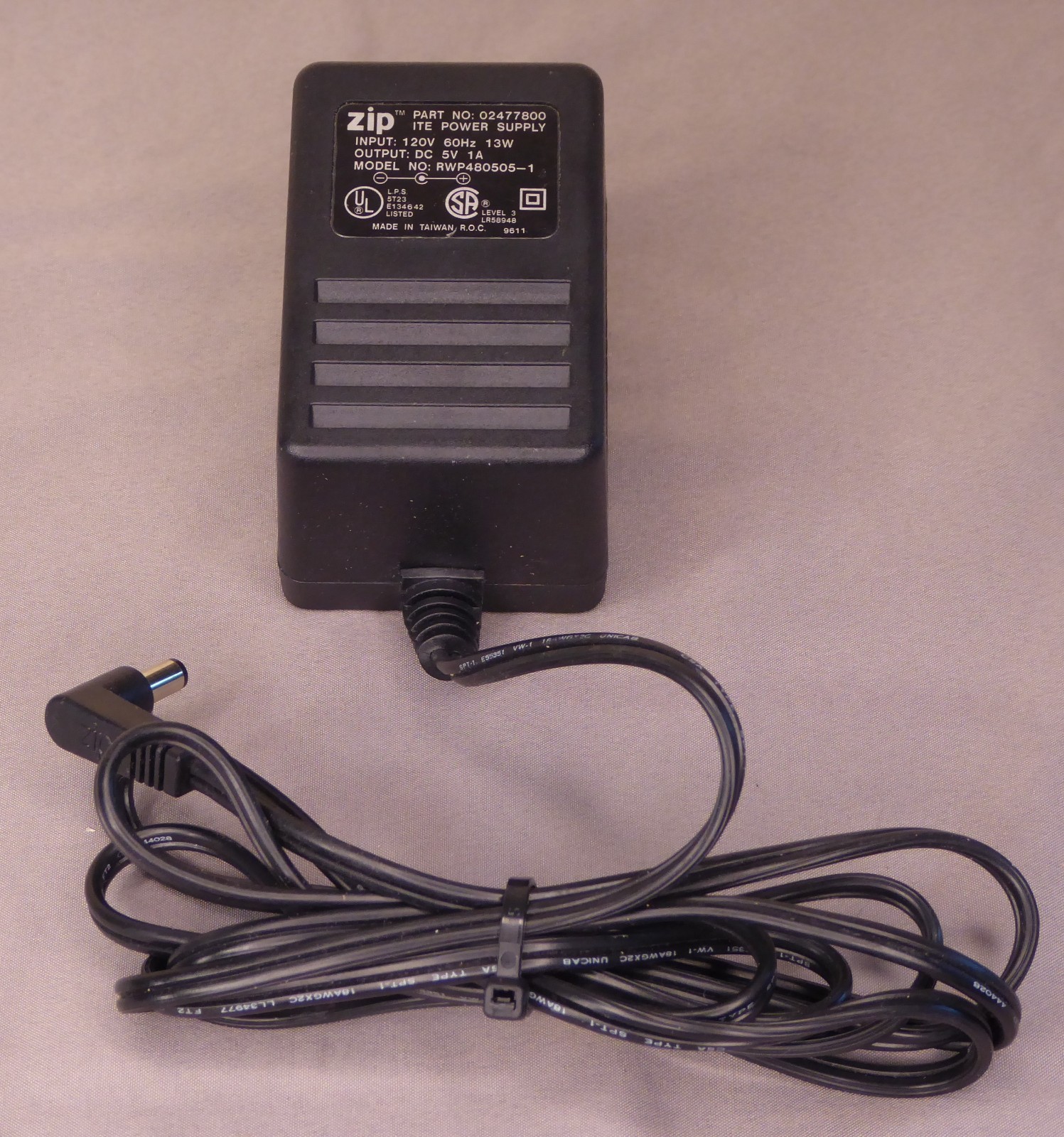 Genuine Zip Drive Power Supply – RWP480505-1 – 5V – 1A - Tested