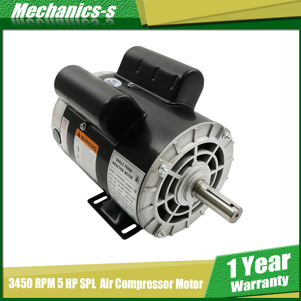 New 3450 RPM 5 HP SPL Air Compressor Motor 60Hz 208-230V 56Frame 7/8" Shaft